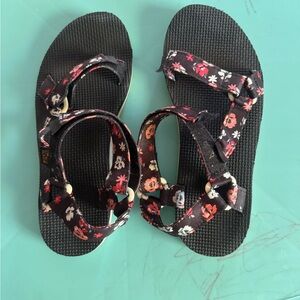 Teva Black Floral Women's Sandals